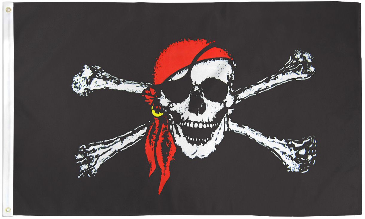Red Bandana Jolly Roger Flag